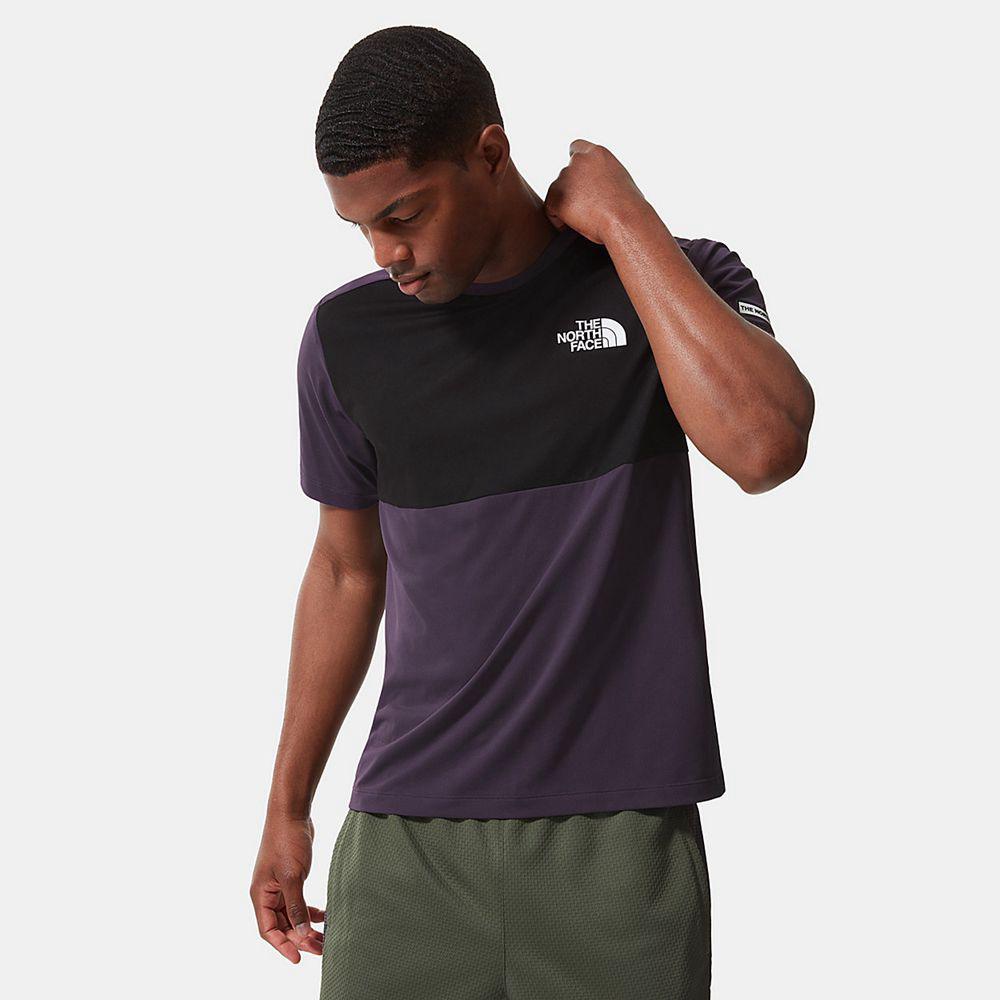 The North Face Mountain Athletics Hybrid Ανδρικα T Shirt - Σκουρο Μπλε / Μαυρα (BNHC89504)